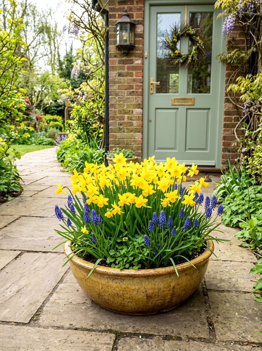 Yellow Daffodil Planter - 25 Spring Outdoor Planter Ideas