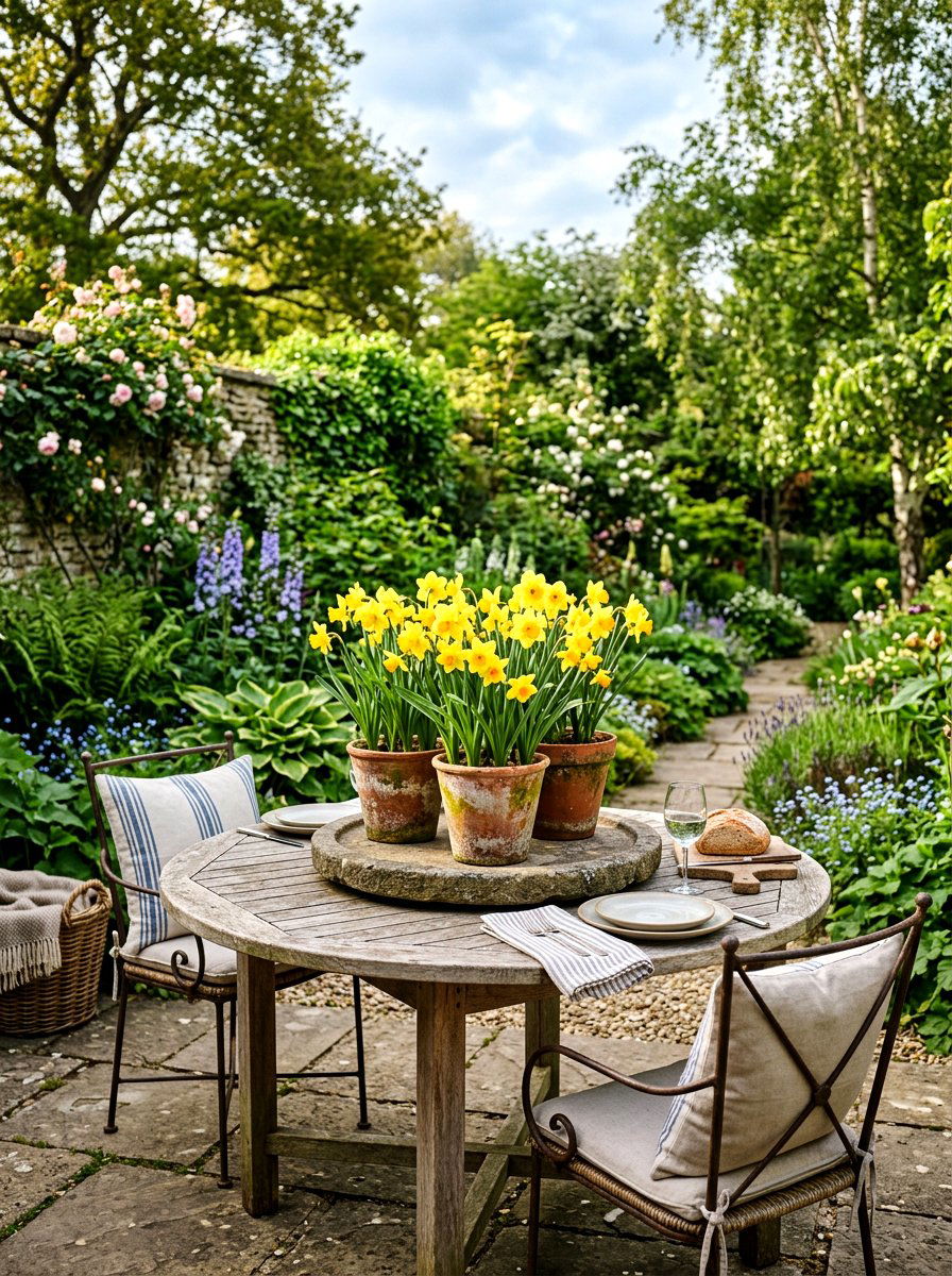 Yellow Daffodils In Pots - 25 Spring Centerpiece Ideas