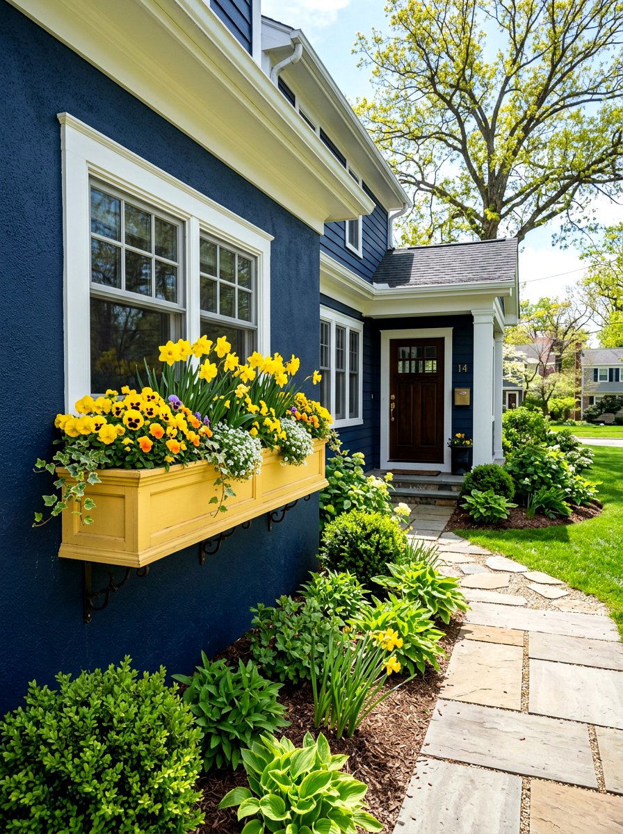Yellow Flower Box - 25 Spring Flower Box Ideas