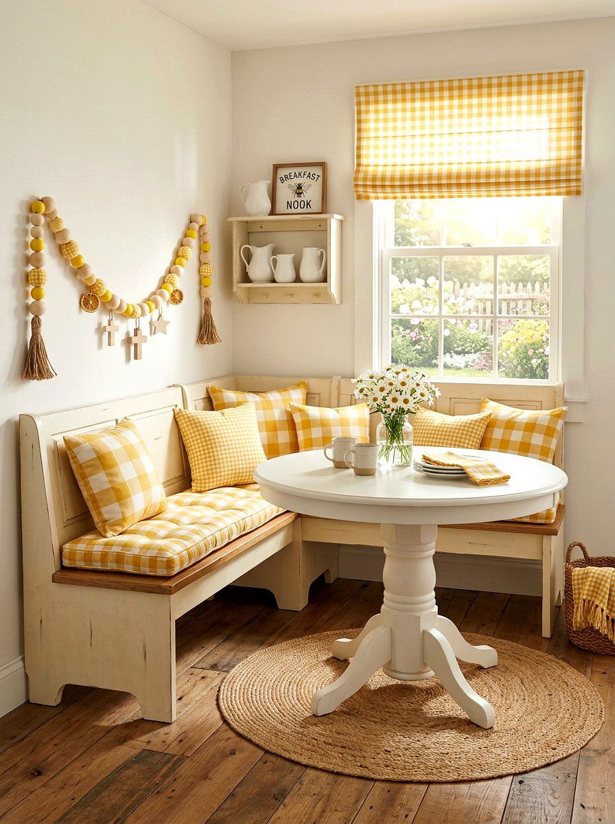 Yellow Gingham Bead Garland - 25 Spring Bead Garland Ideas