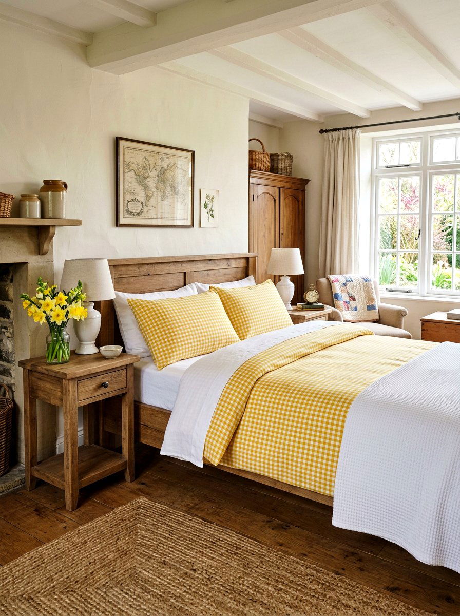Yellow Gingham Bedding - 25 Spring Bedding Ideas