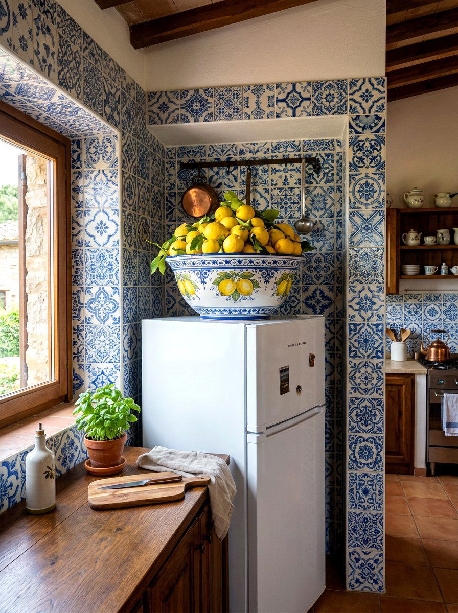 Yellow Lemon Bowl - 25 Spring Refrigerator Top Decor Ideas