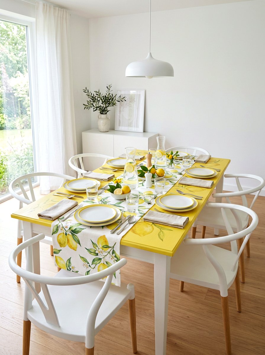 Yellow Lemon Table - 25 Spring Seasonal Table Ideas