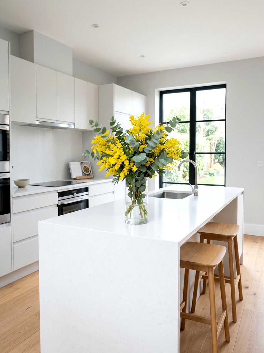 Yellow Mimosa and Eucalyptus - 25 Spring Mixed Bouquet Ideas