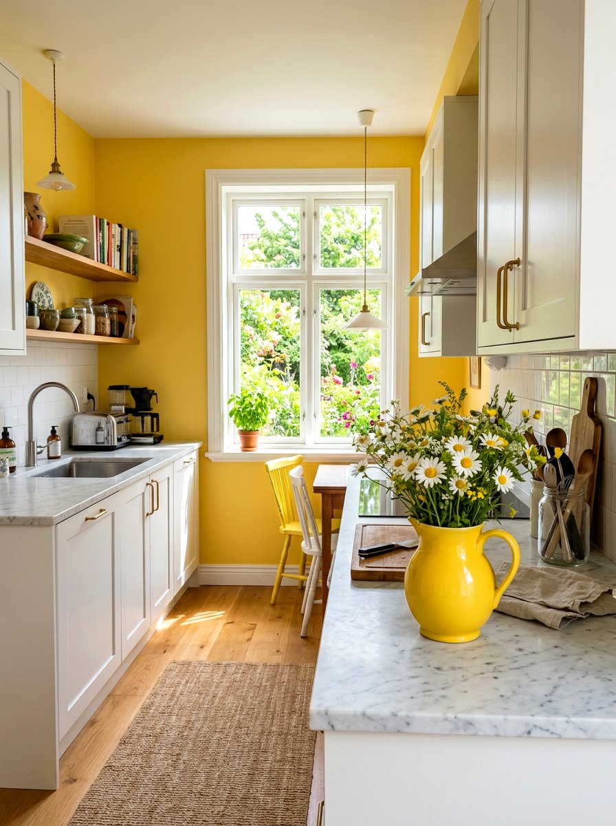 Yellow Pitcher with Daisies - 25 Spring Pitcher Flower Ideas