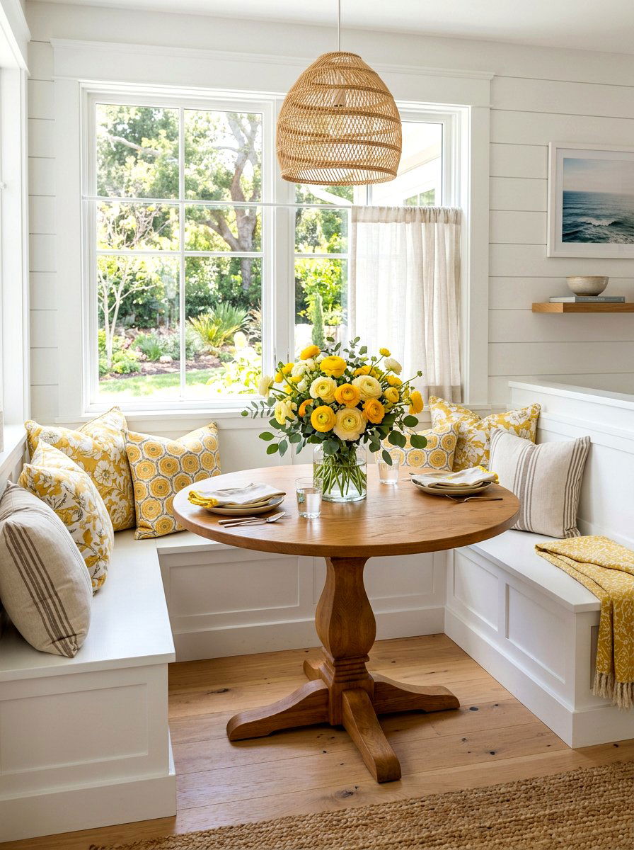 Yellow Ranunculus Breakfast Nook - 25 Spring Ranunculus Arrangement Ideas