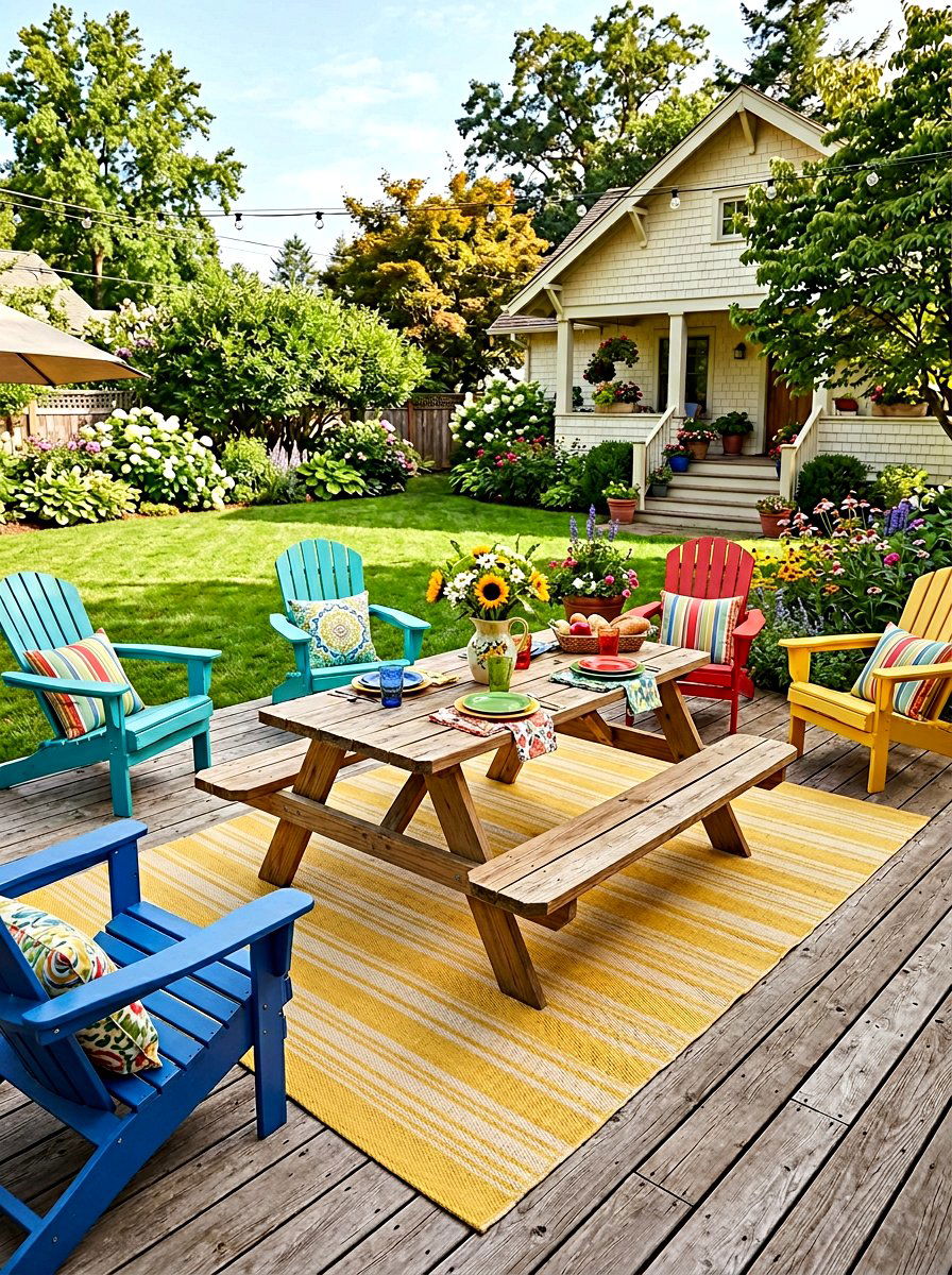 Yellow Striped Outdoor Rug - 25 Spring Outdoor Rug Ideas