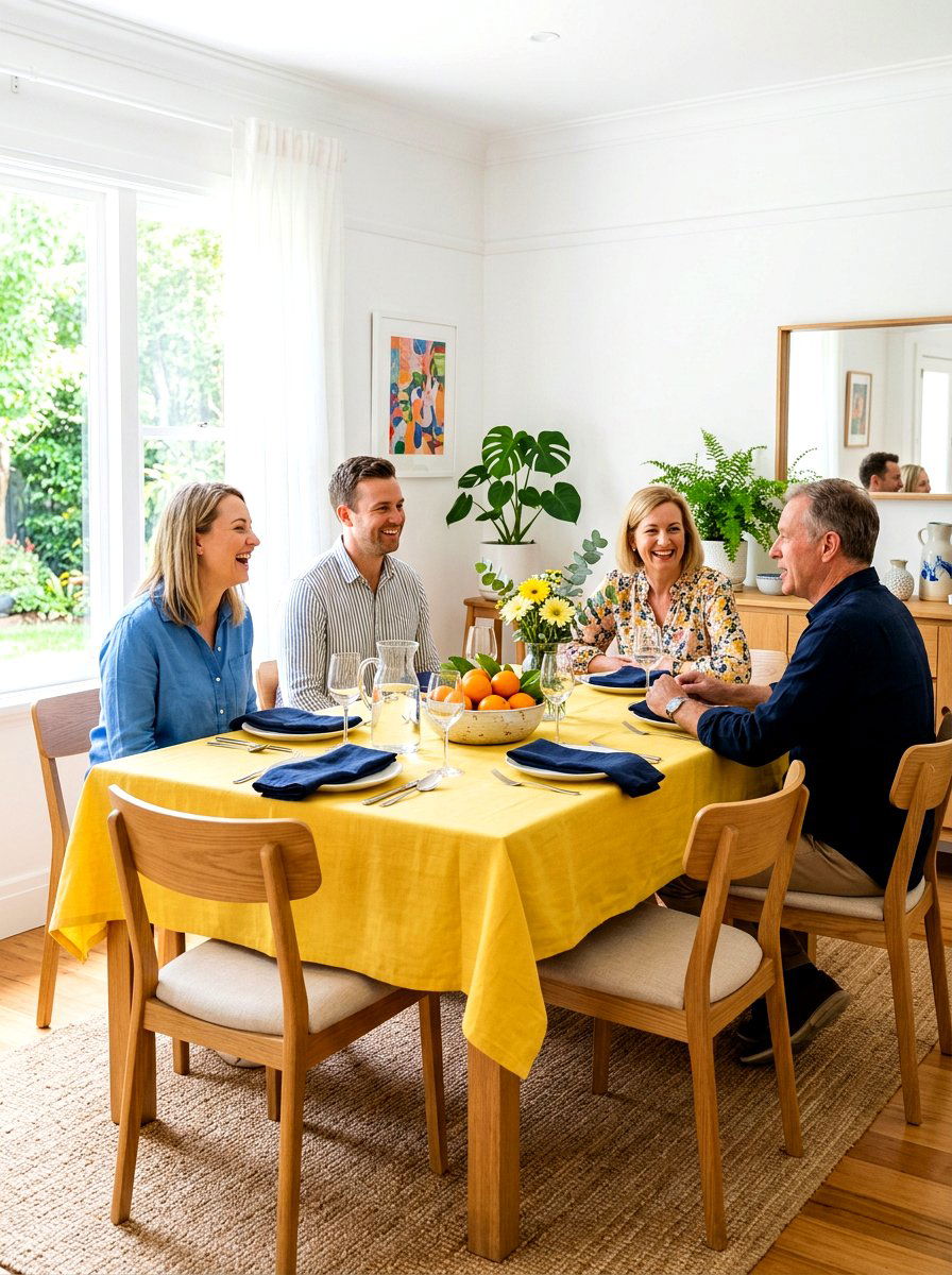 Yellow Tablecloth - 25 Spring Tablecloth Ideas