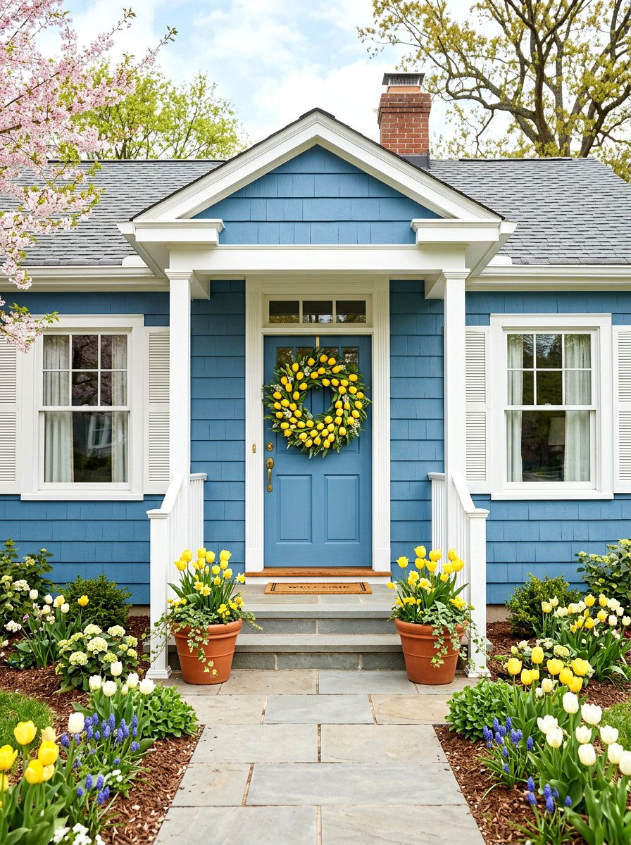 Yellow Tulip Wreath - 25 Spring Tulip Wreath Ideas