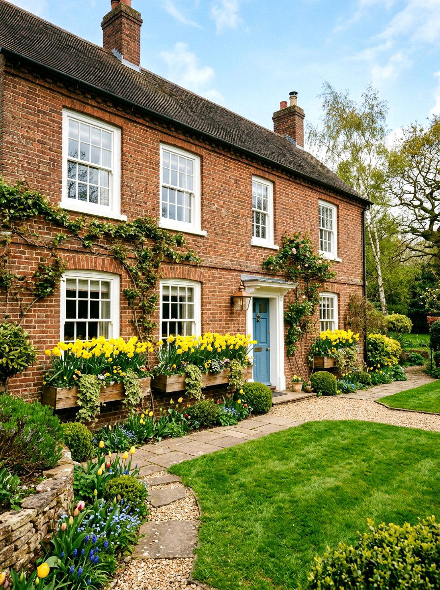 Yellow daffodil window boxes - 25 Spring Fresh Flower Ideas