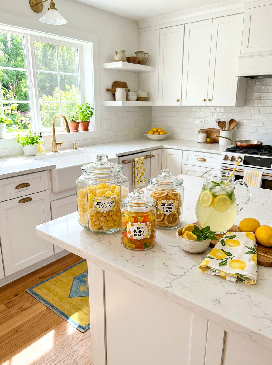 Yellow lemon candy jars - 25 Spring Candy Jar Ideas