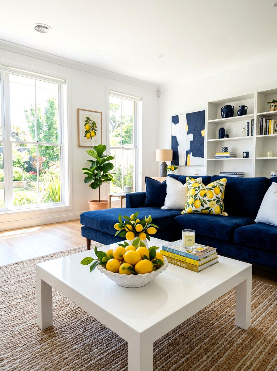 Yellow lemon decor - 25 Spring Living Room Refresh Ideas