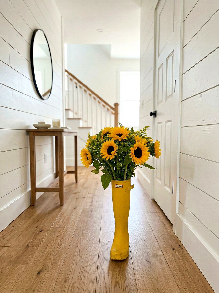 Yellow rain boot flower vase - 25 Spring Rain Boot Decor Ideas