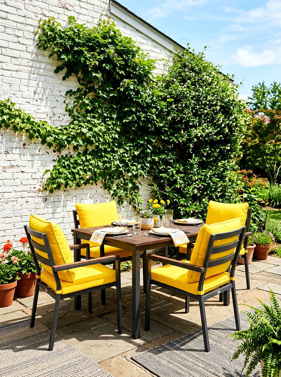 Yellow sunshine patio cushion - 25 Spring Outdoor Cushion Ideas