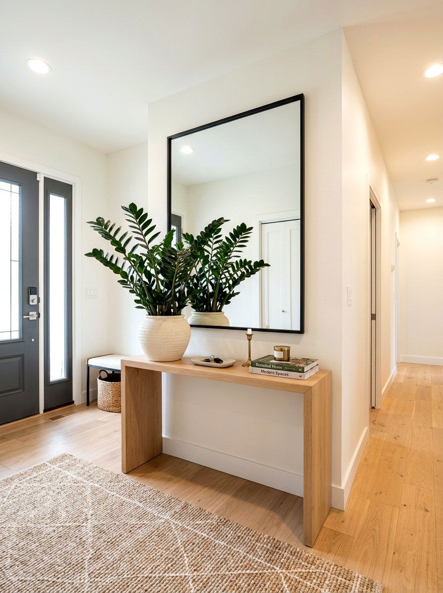 ZZ plant entryway - 25 Spring Indoor Plant Ideas