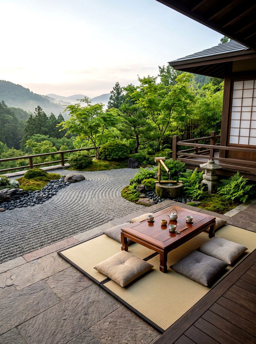 Zen Garden Terrace - 25 Spring Outdoor Dining Decor Ideas