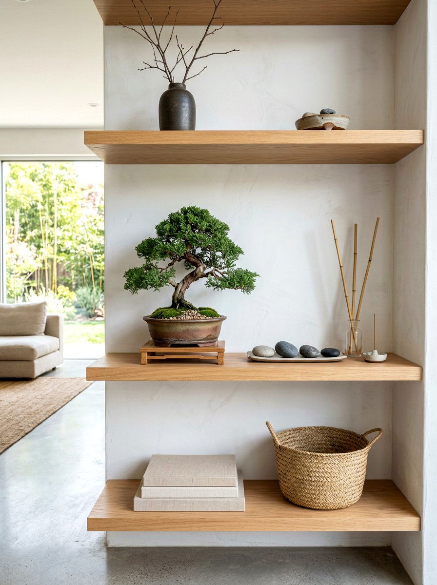 Zen Living Room Shelf - 25 Spring Living Room Shelf Ideas