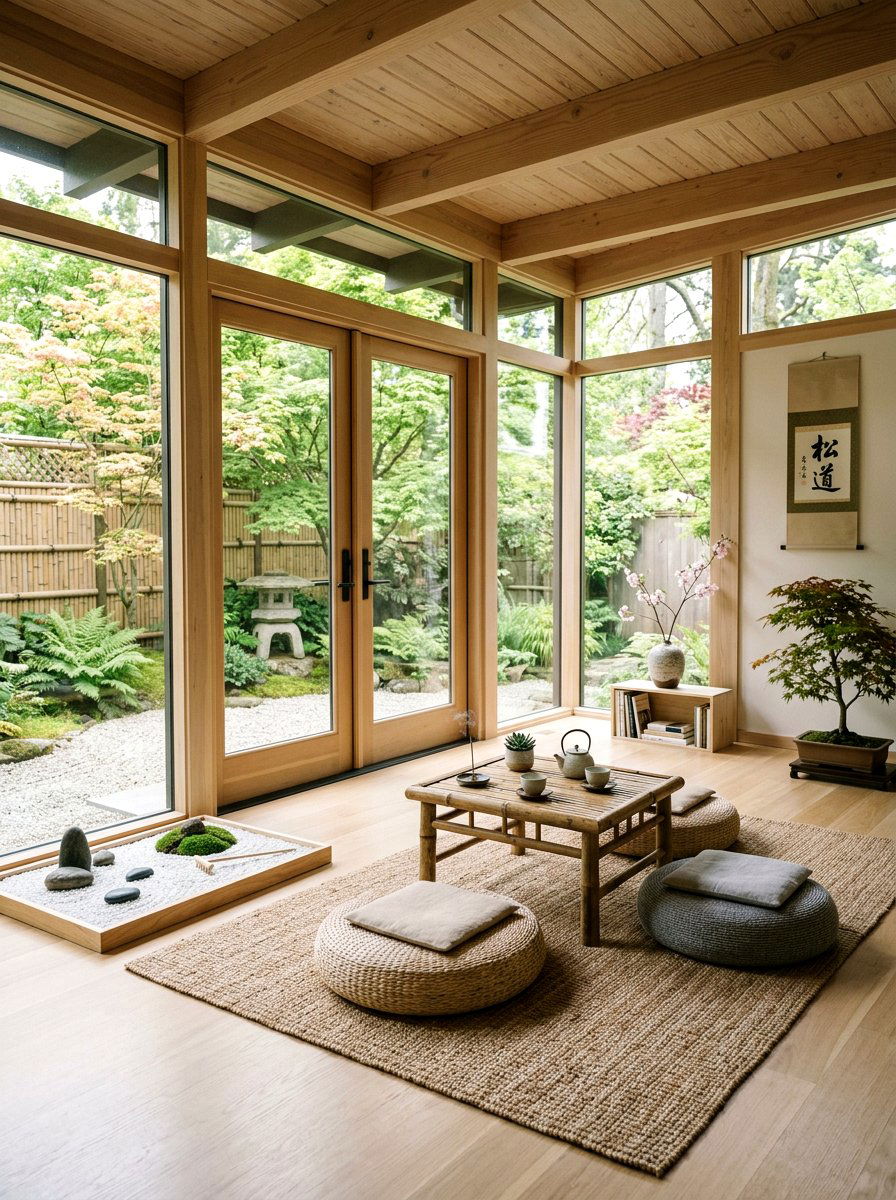 Zen Sunroom With Minimalist Decor - 25 Spring Sunroom Decor Ideas