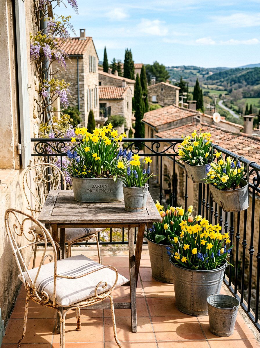 Zinc plant container - 25 Spring Balcony Planter Ideas