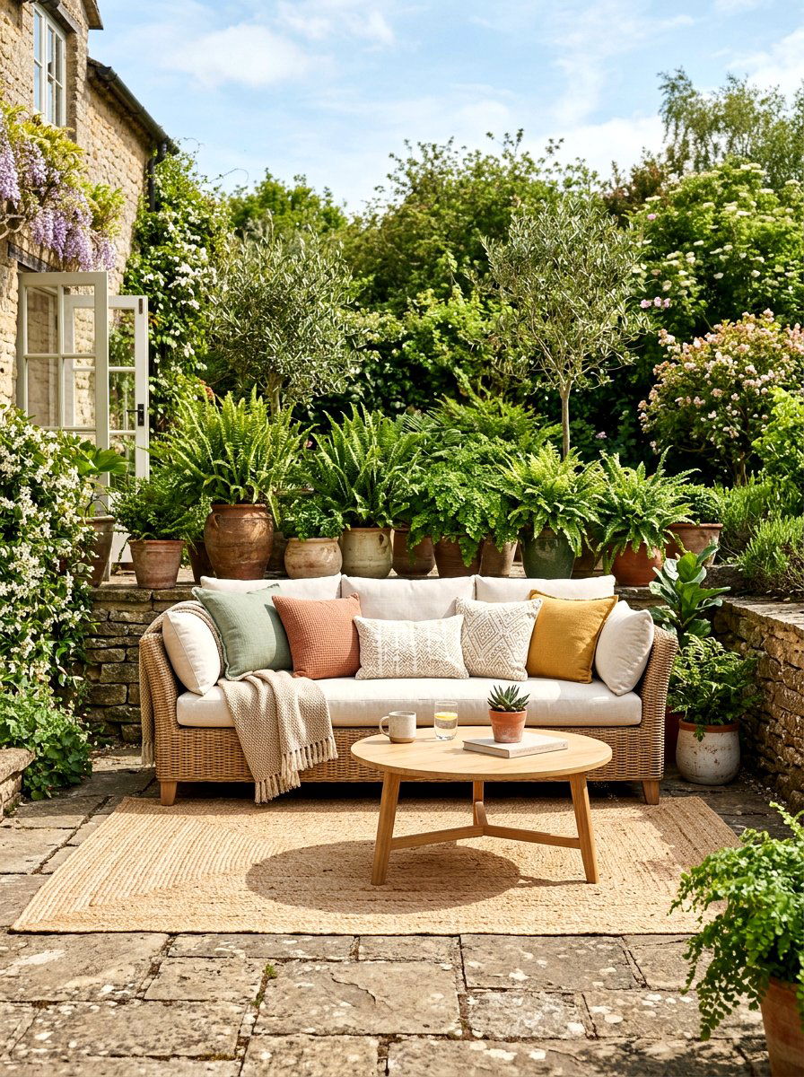 boho patio furniture - 25 Spring Terrace Decor Ideas