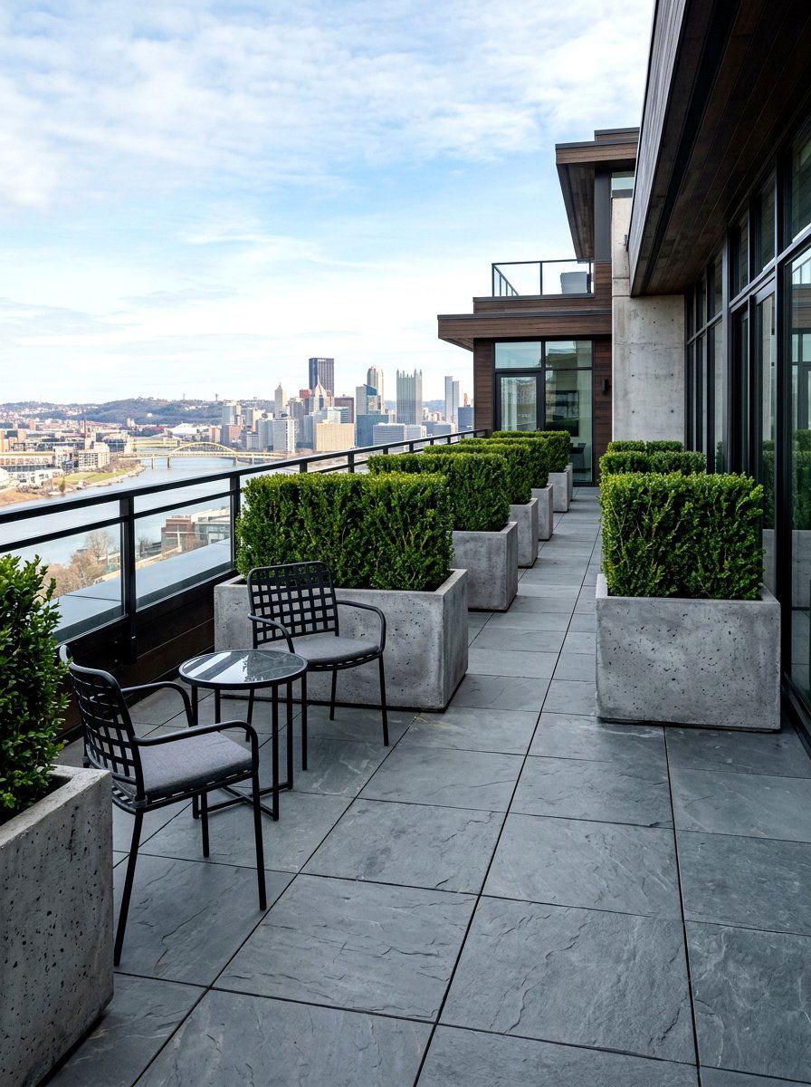 concrete terrace planter - 25 Spring Terrace Decor Ideas