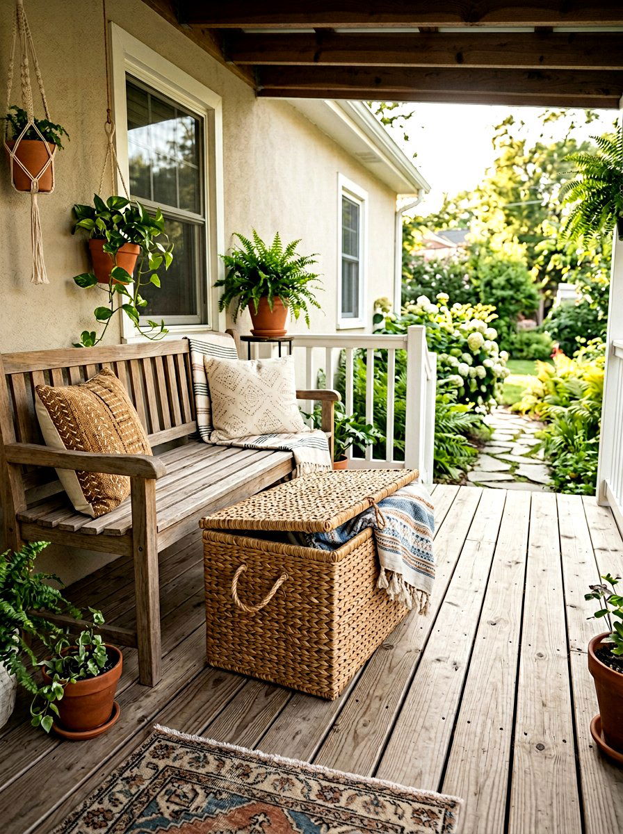 prompt11img11772449266634 - 25 Spring Porch Bench Decor Ideas