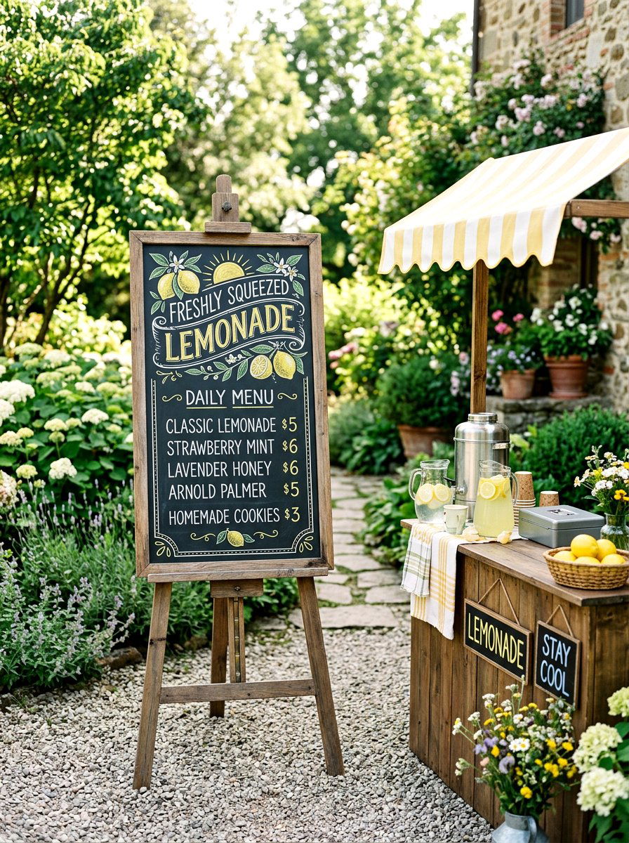 prompt4img11772434383218 - 25 Spring Lemonade Stand Decor Ideas