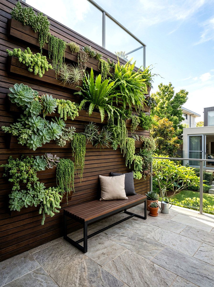 terrace garden wall - 25 Spring Terrace Decor Ideas