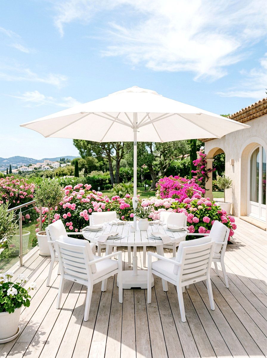 white terrace furniture - 25 Spring Terrace Decor Ideas