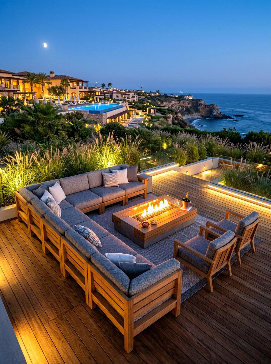 wood deck lounge - 25 Spring Terrace Decor Ideas