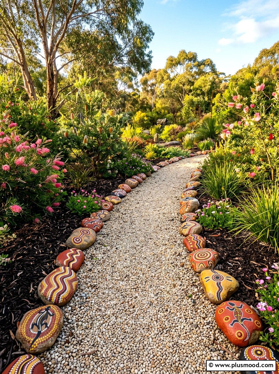Aboriginal style dreamtime rocks - 25 painted rock ideas with tribal art
