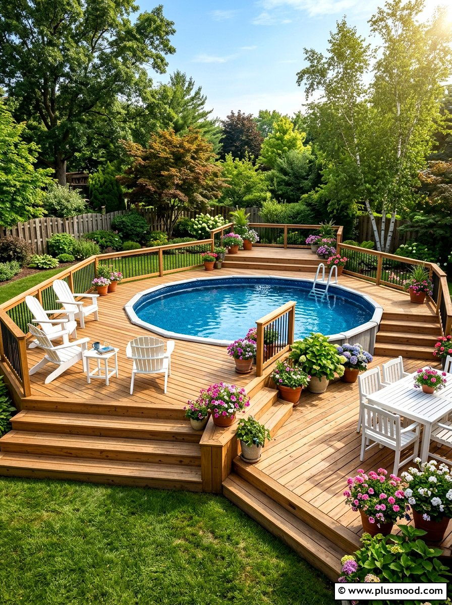Above Ground Pool Deck - 25 summer backyard pool ideas