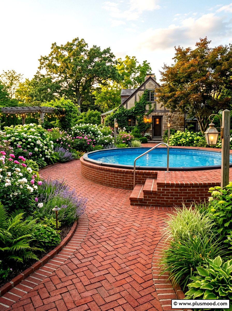 Above ground pool brick surround - 25 summer above ground pool ideas