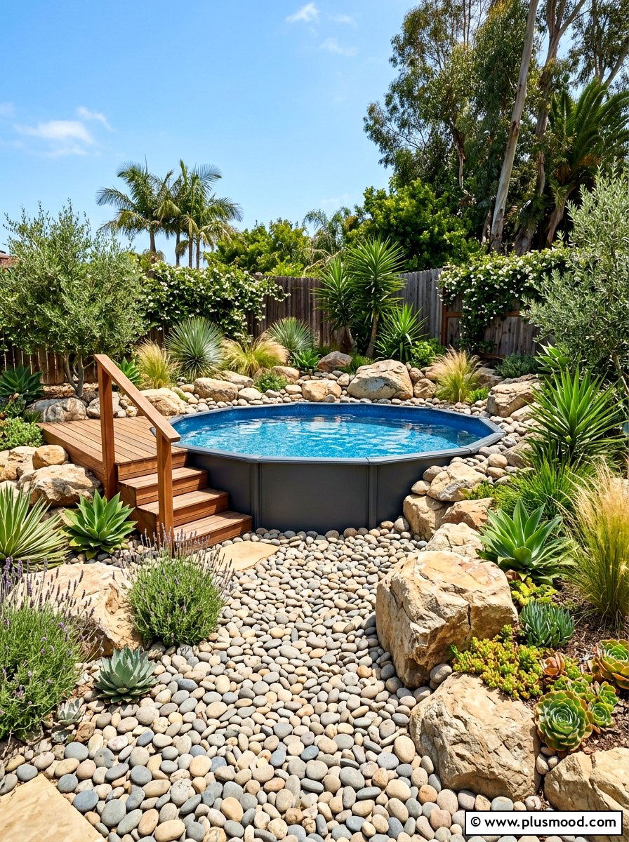 Above ground pool landscaping with rocks - 25 summer above ground pool ideas