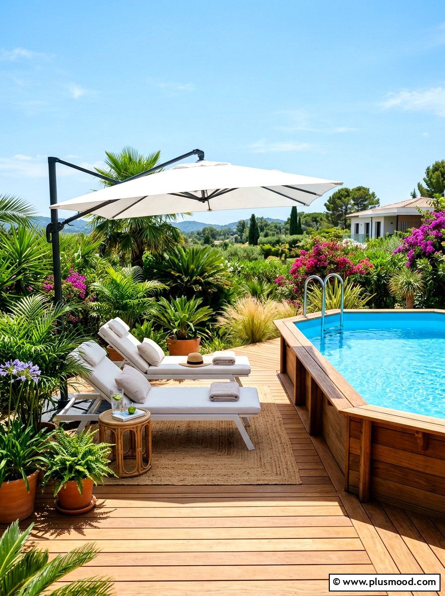 Above ground pool lounge area - 25 summer above ground pool ideas