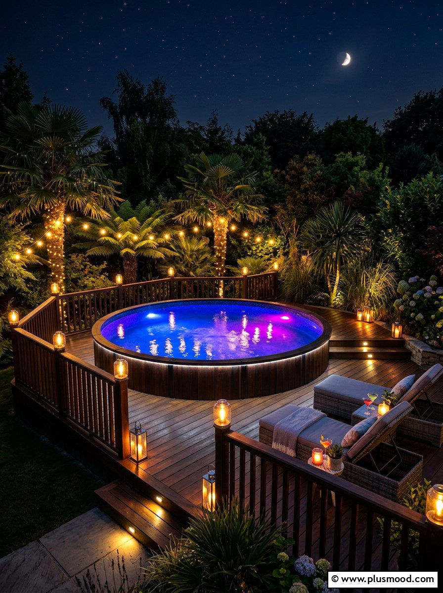 Above ground pool night aesthetic - 25 summer above ground pool ideas