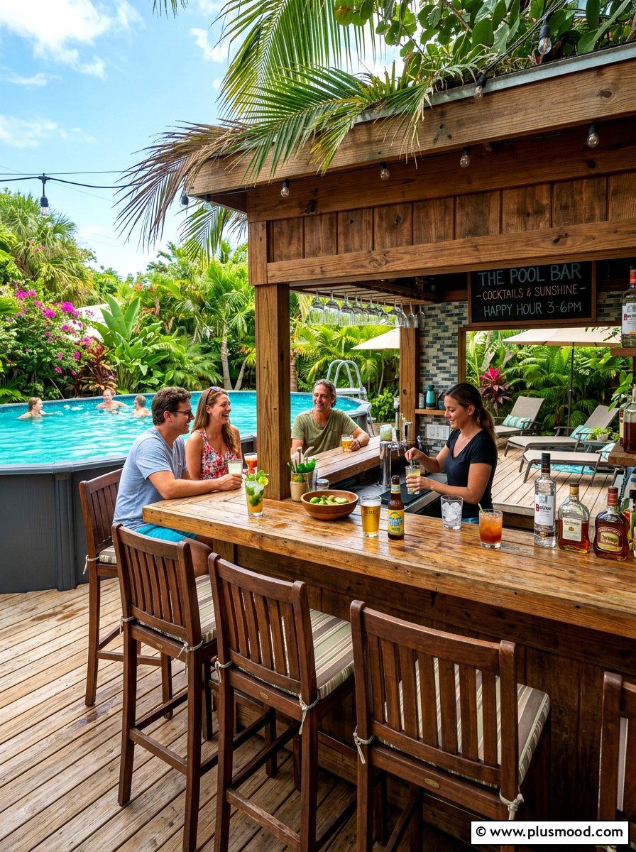 Above ground pool side bar - 25 summer above ground pool ideas