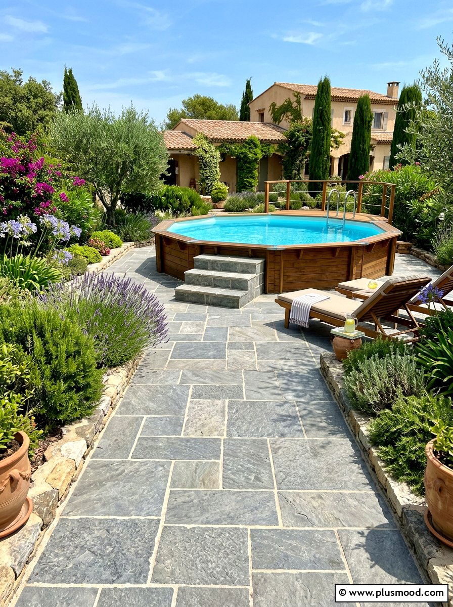 Above ground pool stone pavers - 25 summer above ground pool ideas
