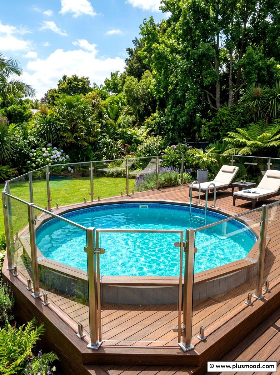 Above ground pool with glass fence - 25 summer above ground pool ideas