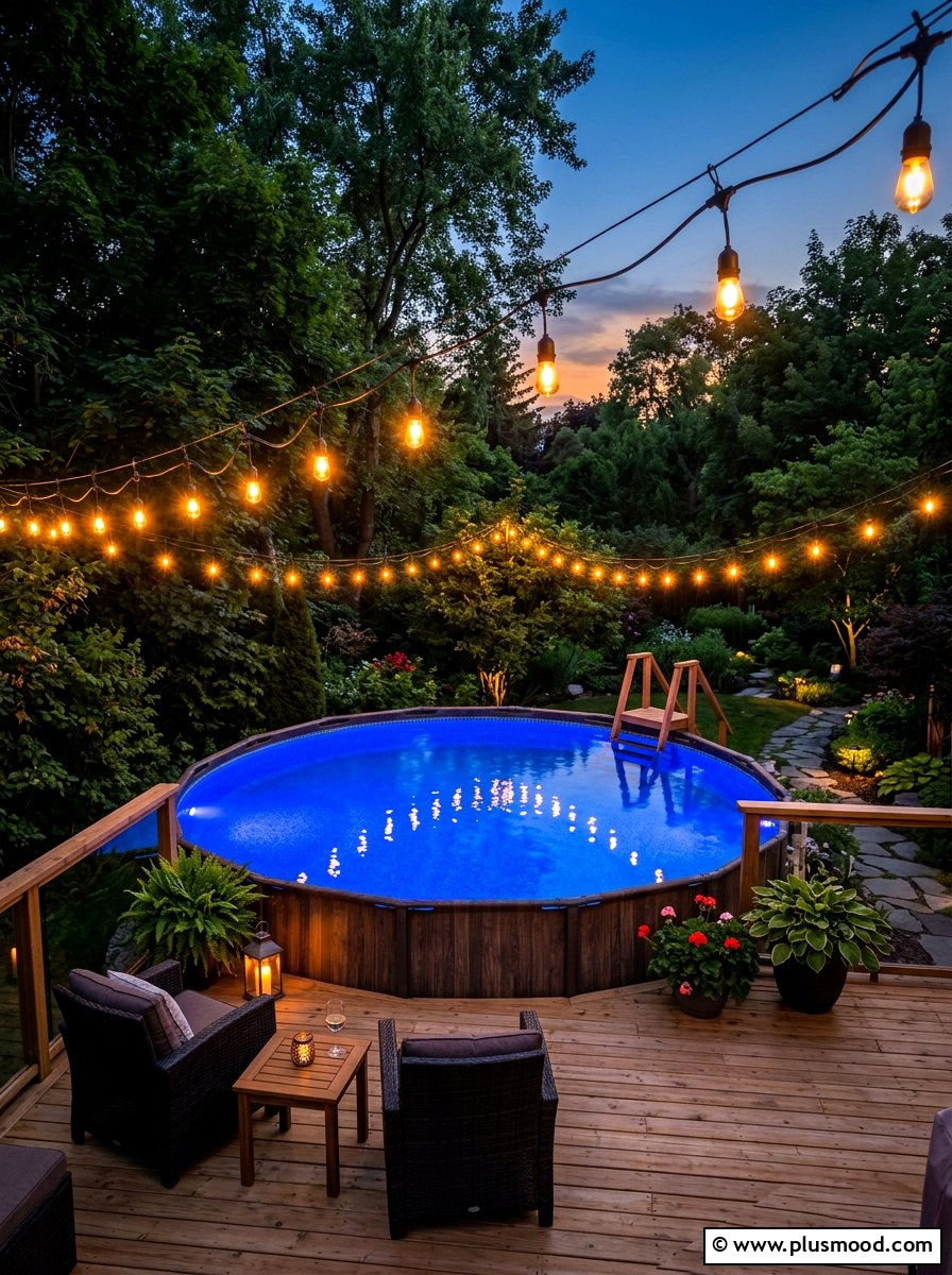 Above ground pool with lighting - 25 summer above ground pool ideas