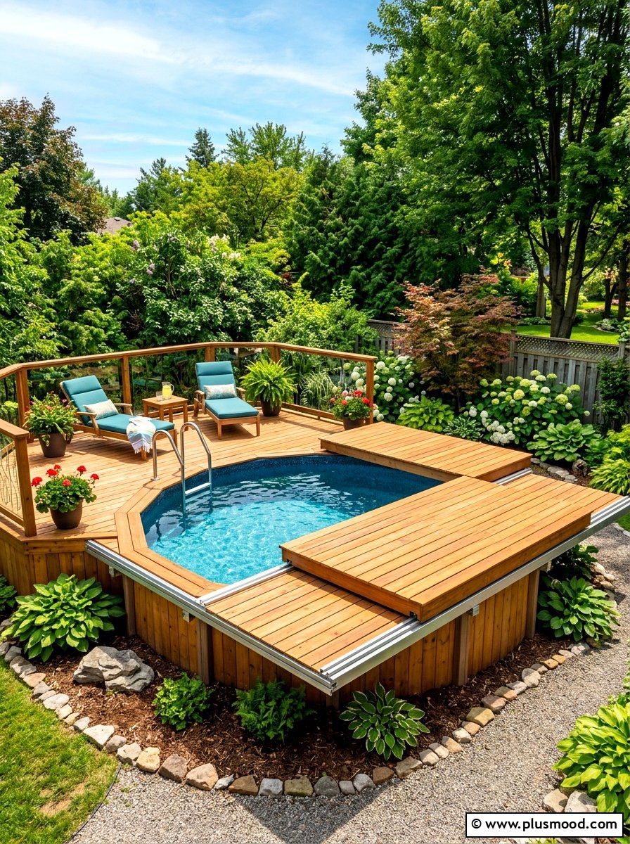 Above ground pool with sliding deck cover - 25 summer above ground pool ideas