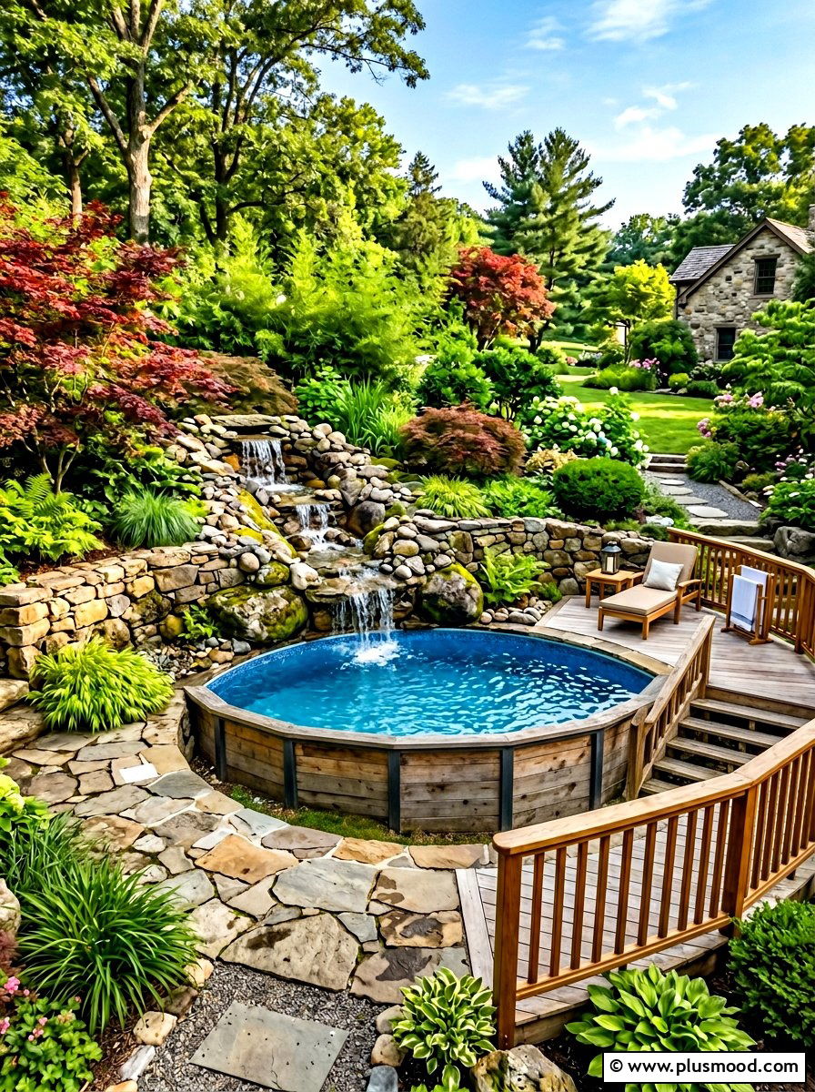 Above ground pool with waterfall - 25 summer above ground pool ideas