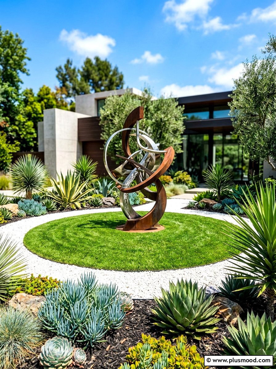 Abstract Metal Garden Sculpture - 25 summer garden statue ideas