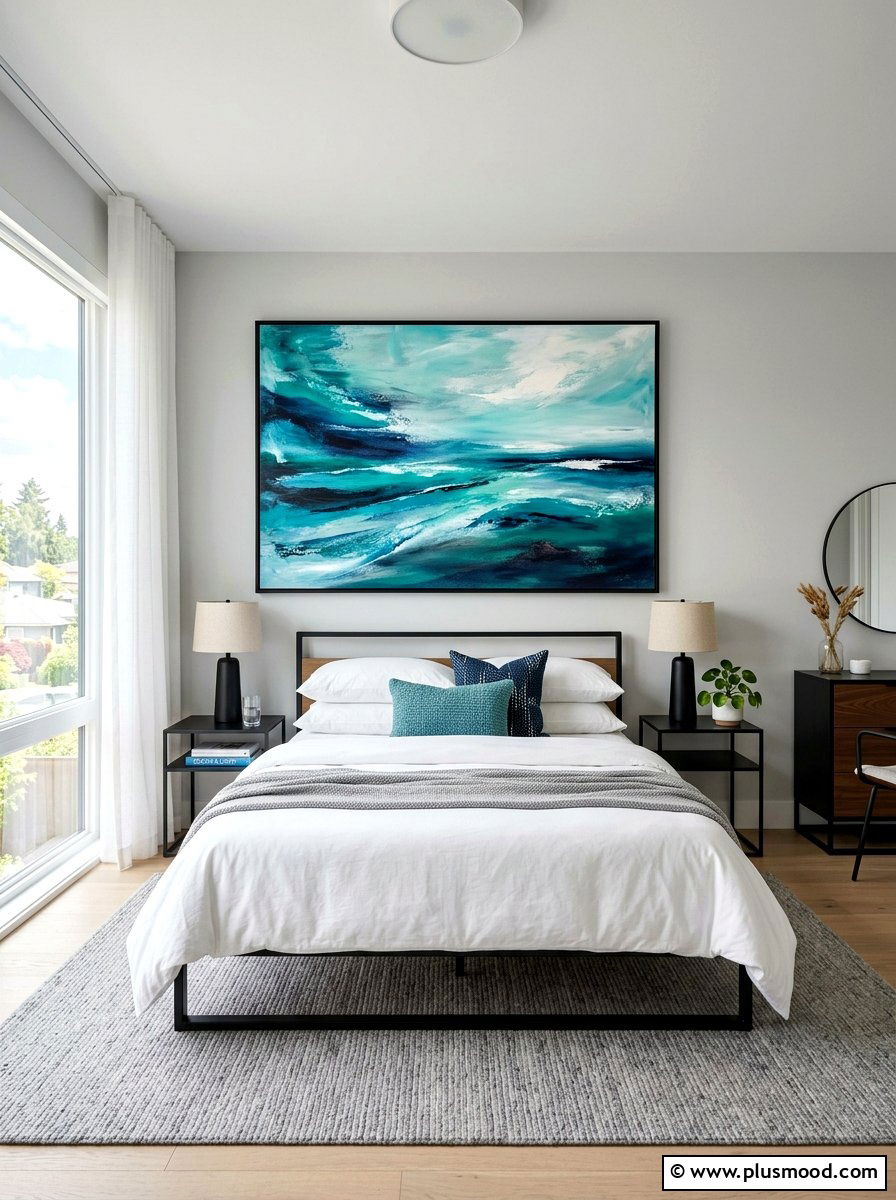 Abstract Ocean Wall Art - 25 summer wall decor ideas for bedroom
