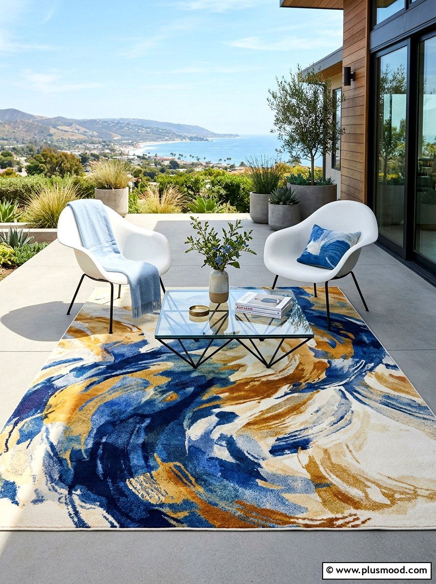 Abstract Porch Rug - 25 summer porch rug ideas