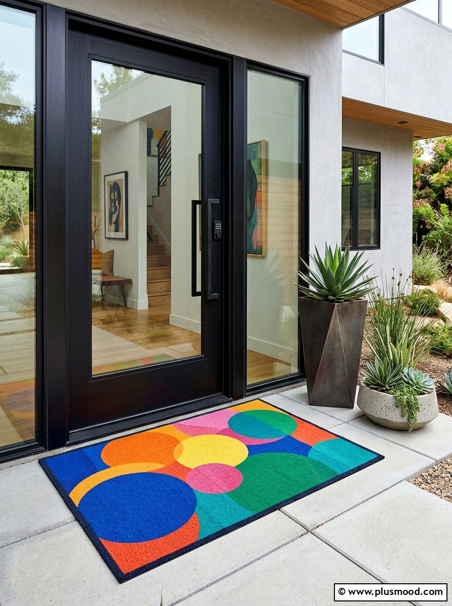 Abstract Shape Door Mat - 25 summer front porch mat ideas