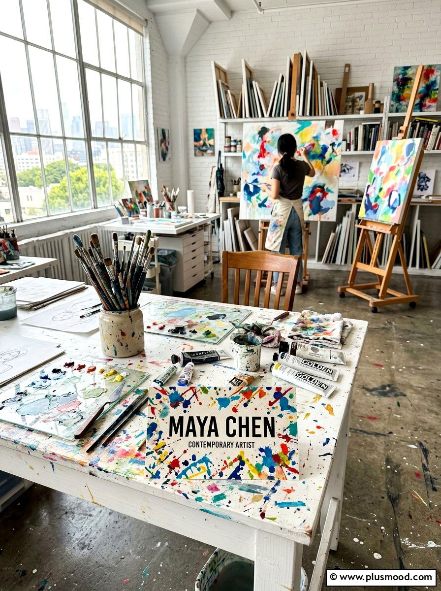 Abstract Splatter Name Label - 25 painted rock ideas with name labels