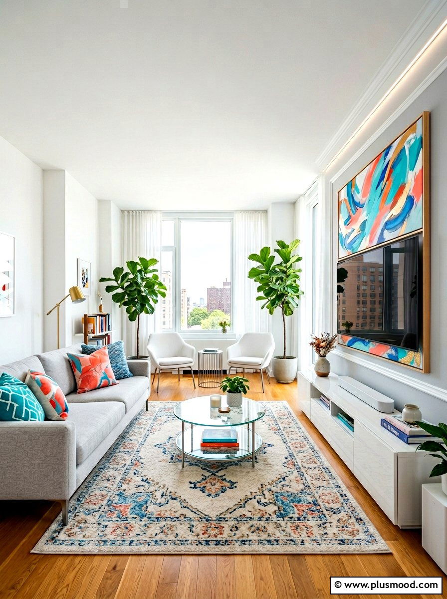 Abstract art tv wall - 25 summer TV wall decor ideas