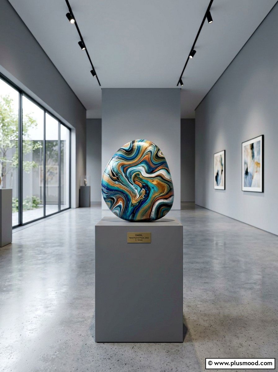 Abstract swirl rock painting - 25 painted rock ideas with tie dye effect