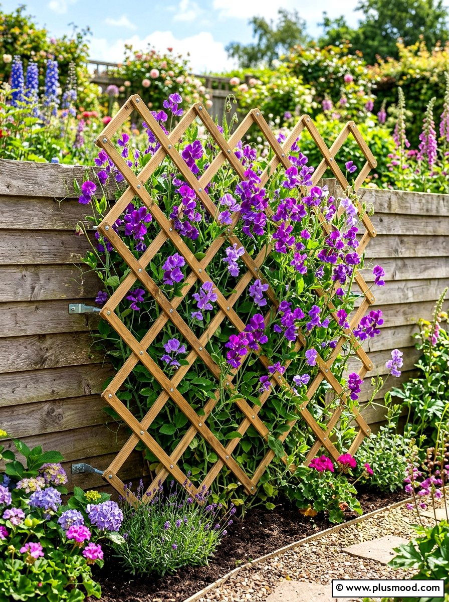 Accordion Expanding Trellis - 25 summer garden trellis ideas